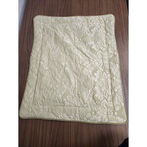 Set of Croscill Standard Pillow Shams Kiwi Green Damask Print Braided Cord Edge